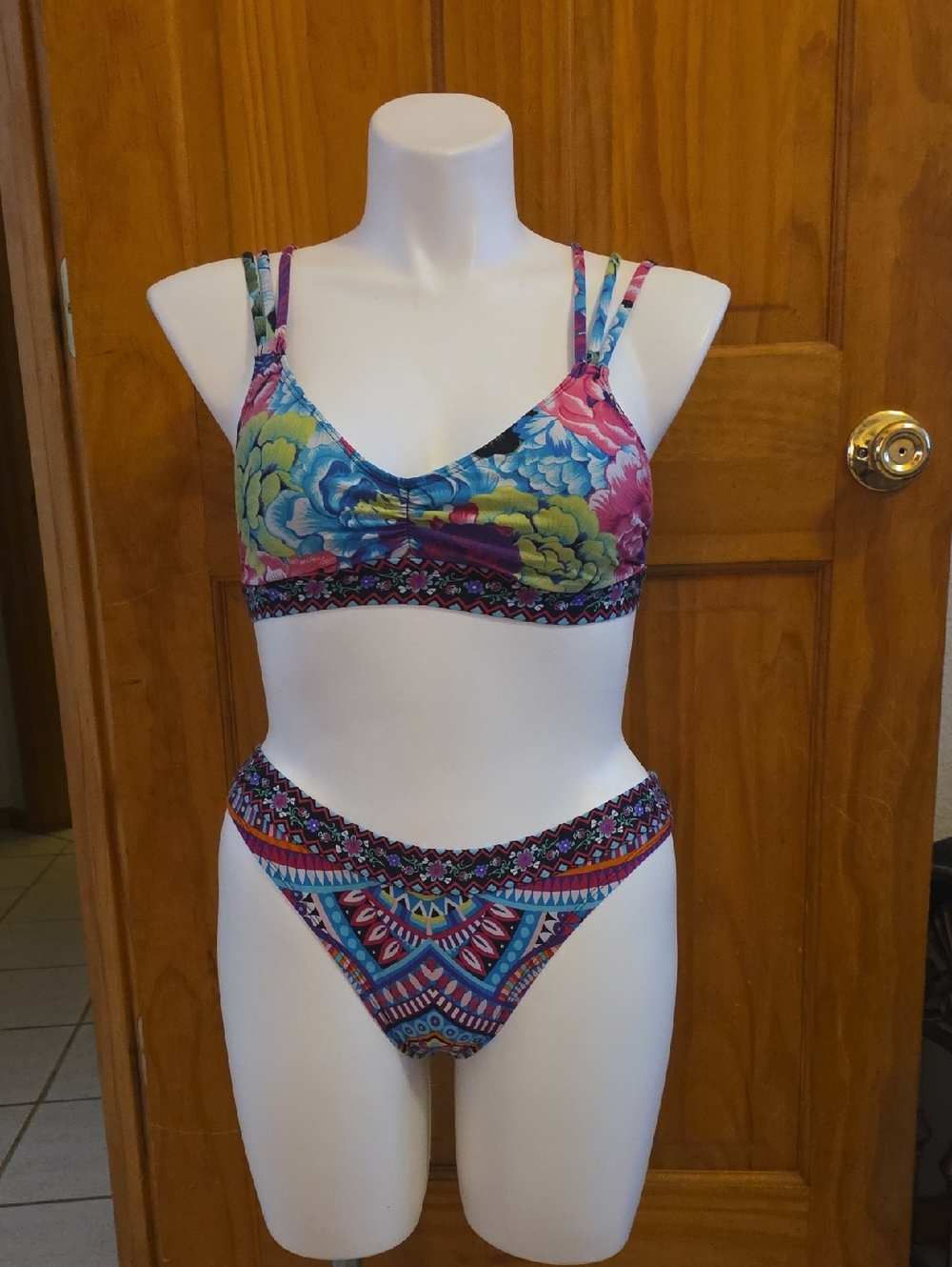 La Blanca Floral & Geometric Multi-Color Bikini Set